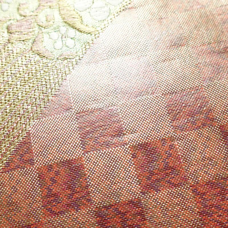 袋帯 六通柄 良品 フォーマル用 正絹 箔 金糸 帯 ピンク_画像5