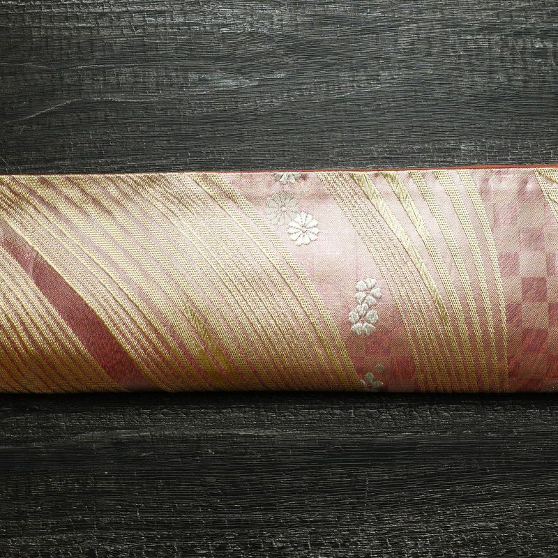 袋帯 六通柄 良品 フォーマル用 正絹 箔 金糸 帯 ピンク_画像14