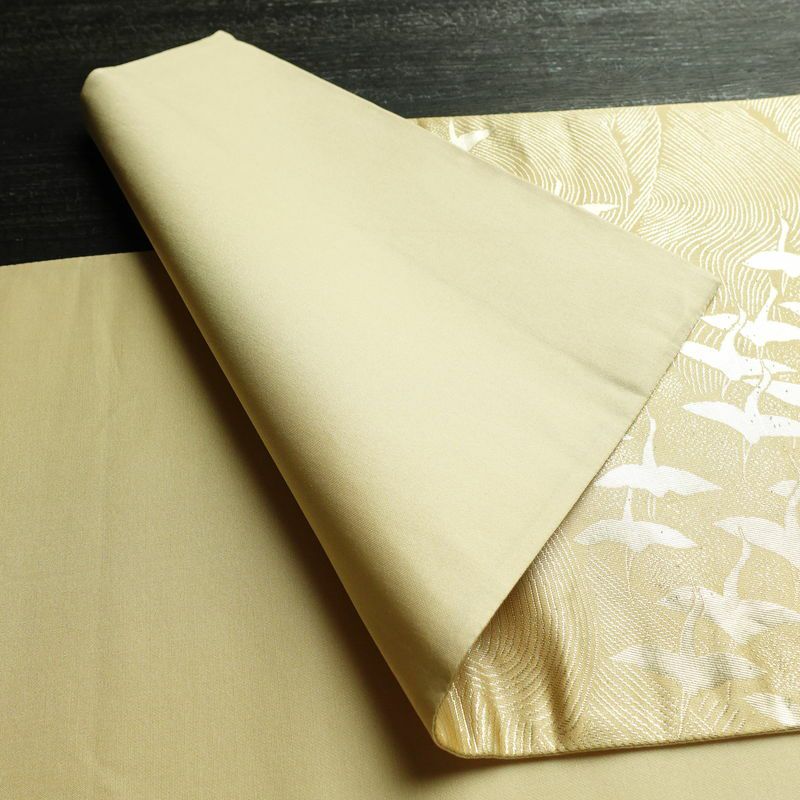 袋帯 六通柄 フォーマル用 正絹 人物・動物柄 箔 帯 黄・黄土色_画像11