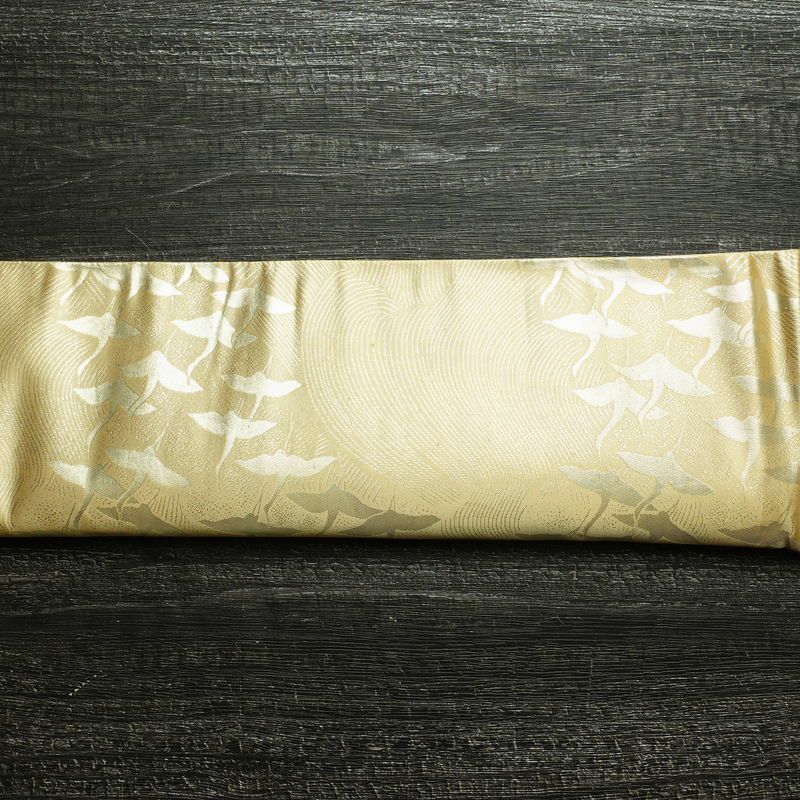 袋帯 六通柄 フォーマル用 正絹 人物・動物柄 箔 帯 黄・黄土色_画像17