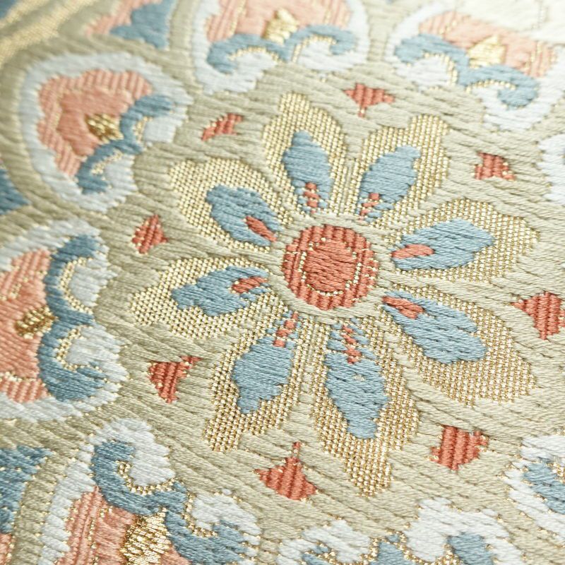 名古屋帯 太鼓柄 良品 正絹 幾何学柄・抽象柄 松葉仕立て 金糸 帯 金・銀_画像6