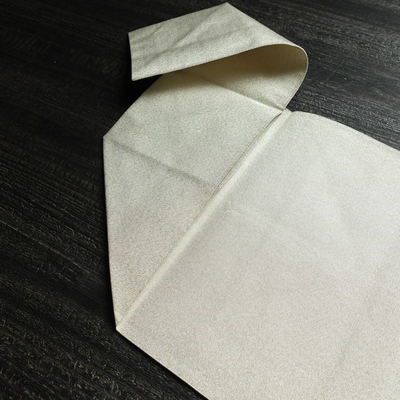 名古屋帯 太鼓柄 良品 正絹 幾何学柄・抽象柄 松葉仕立て 金糸 帯 金・銀_画像17