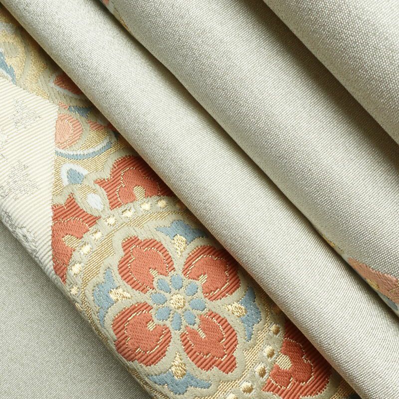 名古屋帯 太鼓柄 良品 正絹 幾何学柄・抽象柄 松葉仕立て 金糸 帯 金・銀_画像20