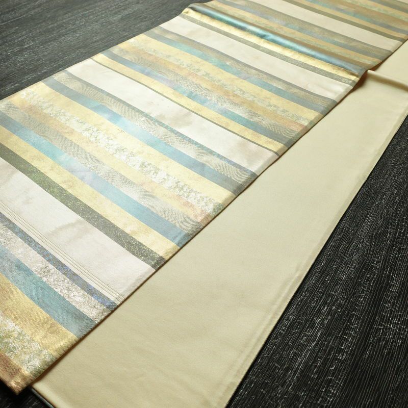 袋帯 六通柄 フォーマル用 正絹 縞柄・線柄 箔 帯 多色使い_画像8
