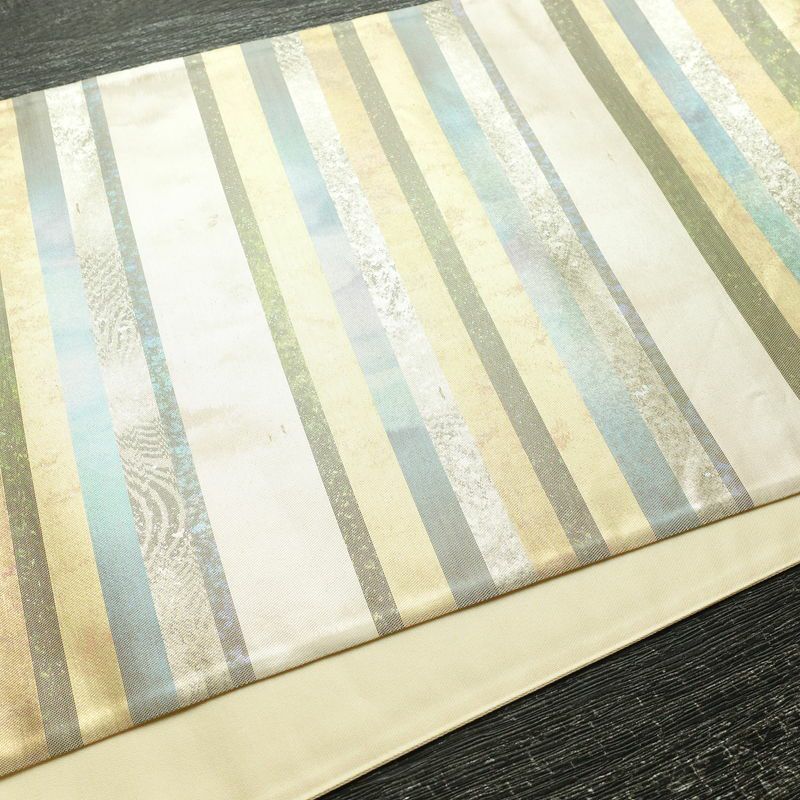 袋帯 六通柄 フォーマル用 正絹 縞柄・線柄 箔 帯 多色使い_画像11