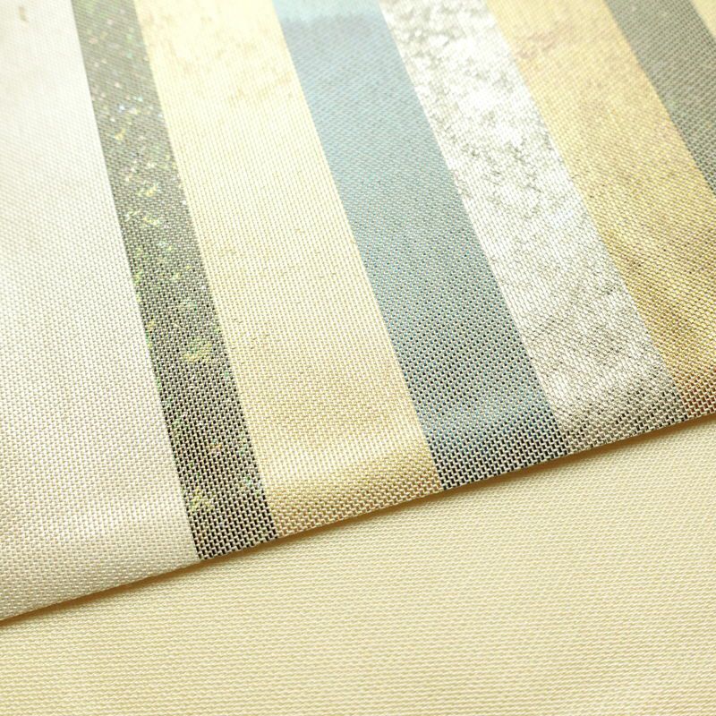 袋帯 六通柄 フォーマル用 正絹 縞柄・線柄 箔 帯 多色使い_画像12