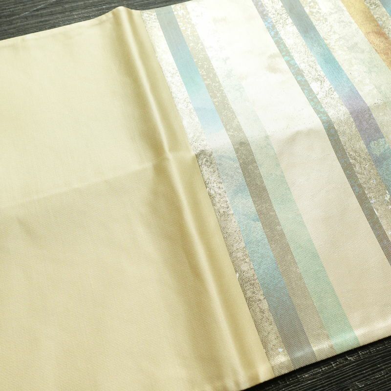 袋帯 六通柄 フォーマル用 正絹 縞柄・線柄 箔 帯 多色使い_画像16