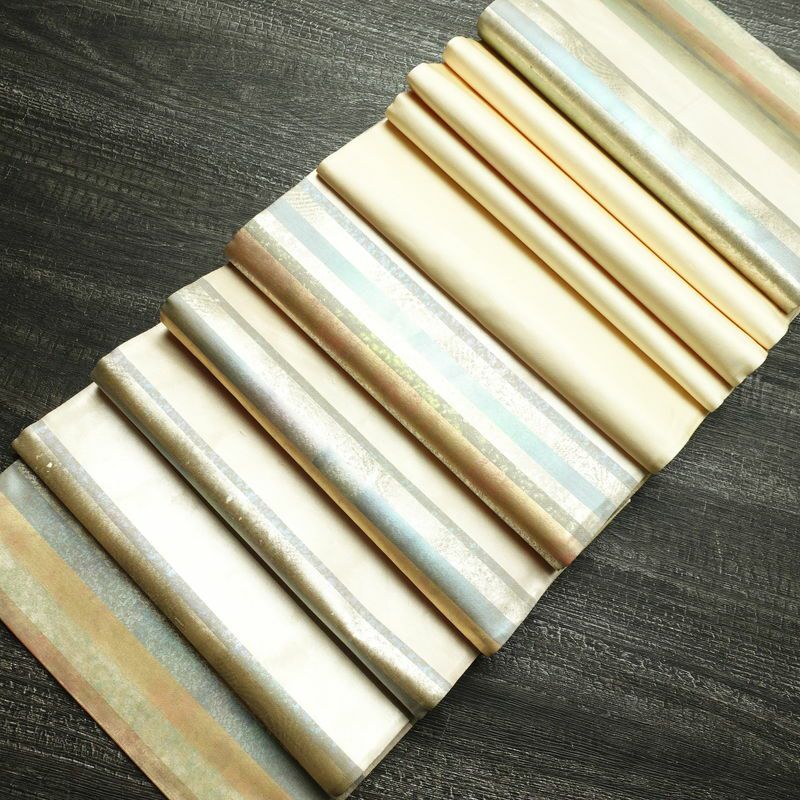 袋帯 六通柄 フォーマル用 正絹 縞柄・線柄 箔 帯 多色使い_画像19