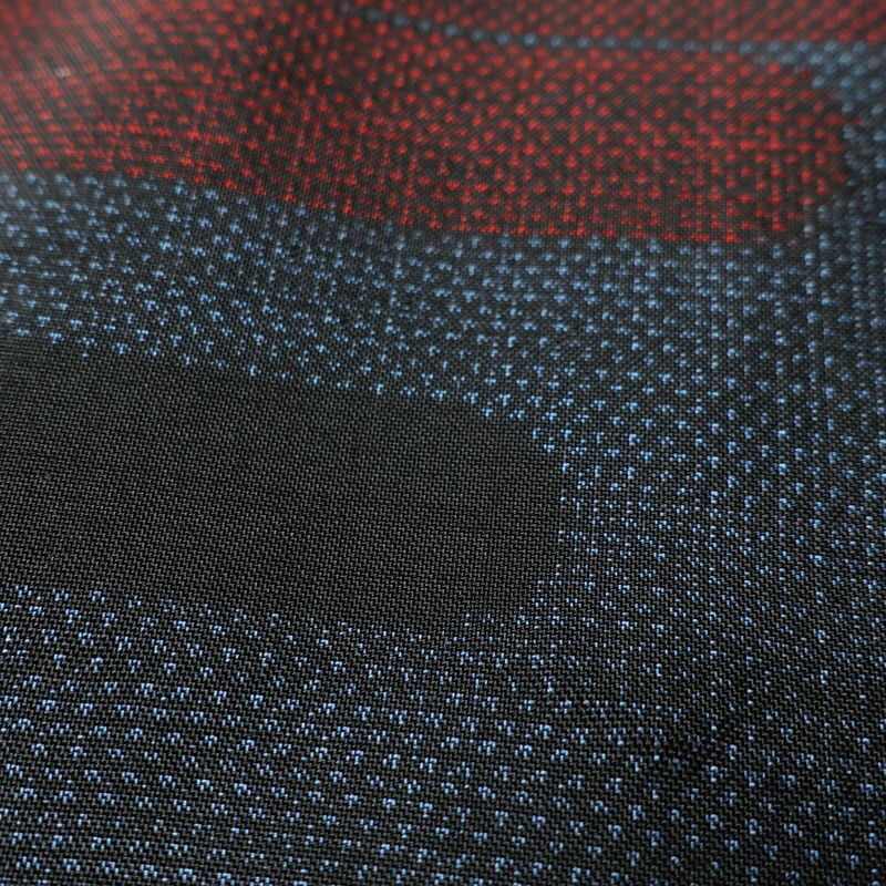 紬 正絹 幾何学柄・抽象柄 袷仕立て 身丈161.5cm 裄丈65.5cm 着物 青・紺_画像8