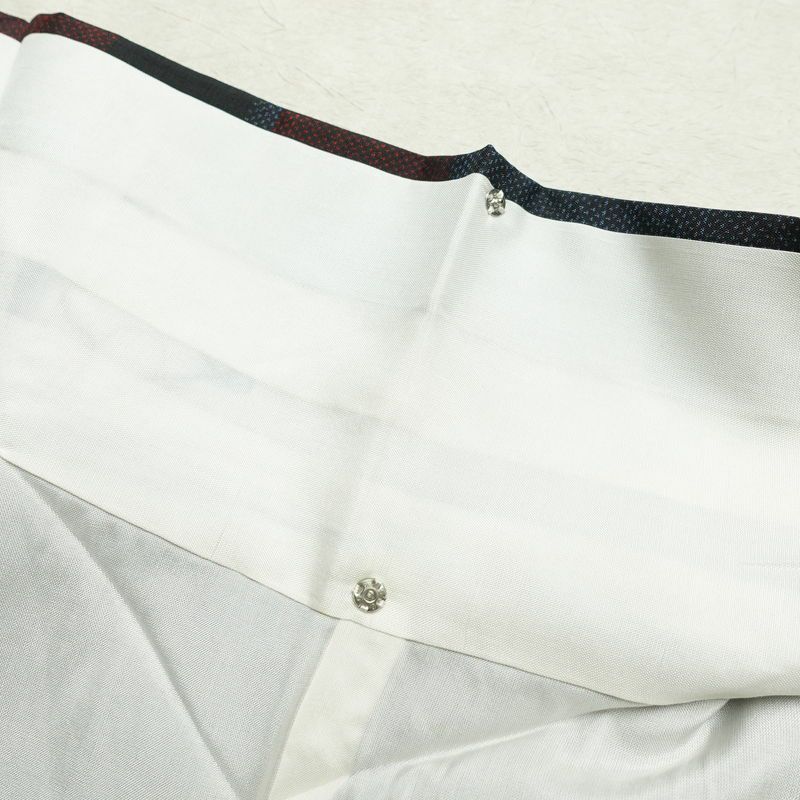 紬 正絹 幾何学柄・抽象柄 袷仕立て 身丈161.5cm 裄丈65.5cm 着物 青・紺_画像20