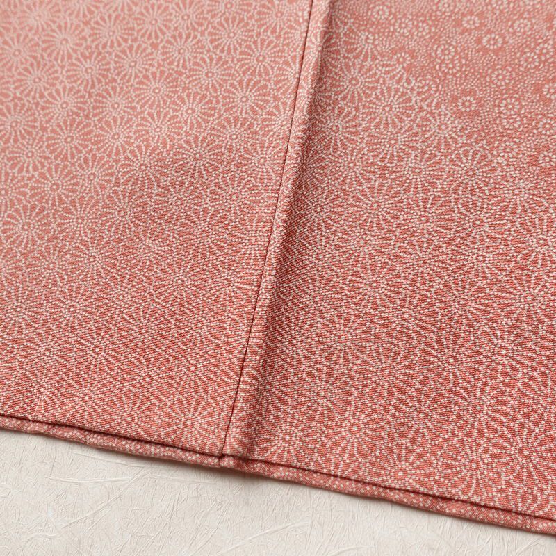 小紋 木下正夫 落款入り 縮緬 一つ紋付き 江戸小紋 付下小紋 正絹 花柄 袷仕立て 身丈152.5cm 裄丈65cm 着物 ピンク_画像10