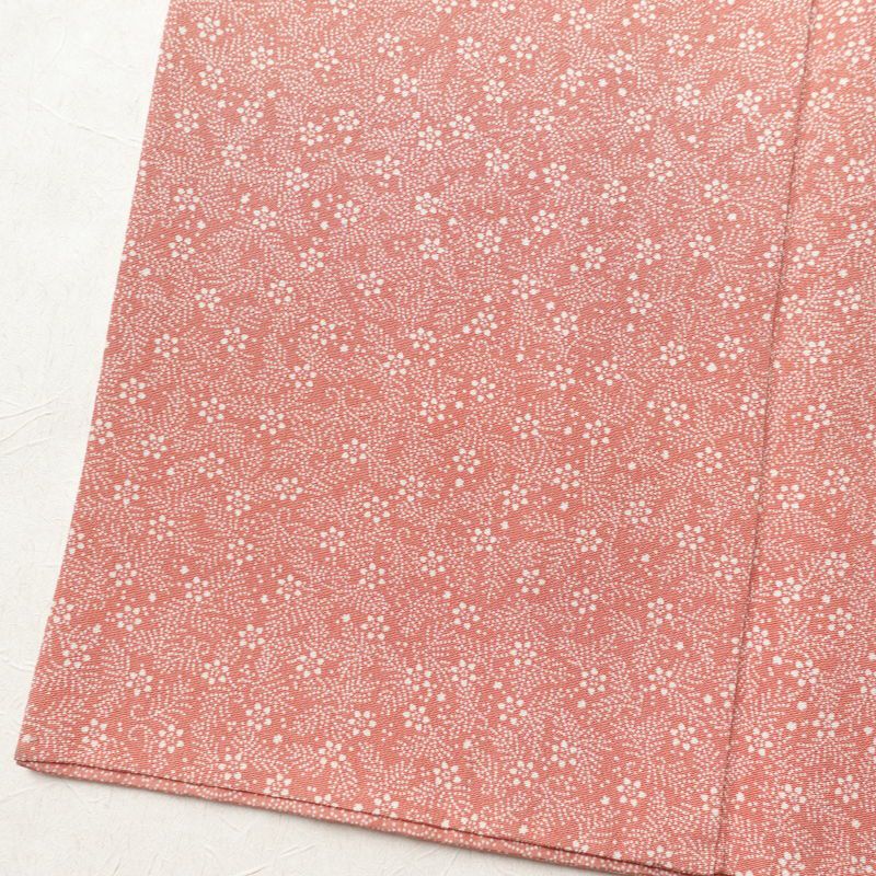 小紋 木下正夫 落款入り 縮緬 一つ紋付き 江戸小紋 付下小紋 正絹 花柄 袷仕立て 身丈152.5cm 裄丈65cm 着物 ピンク_画像11