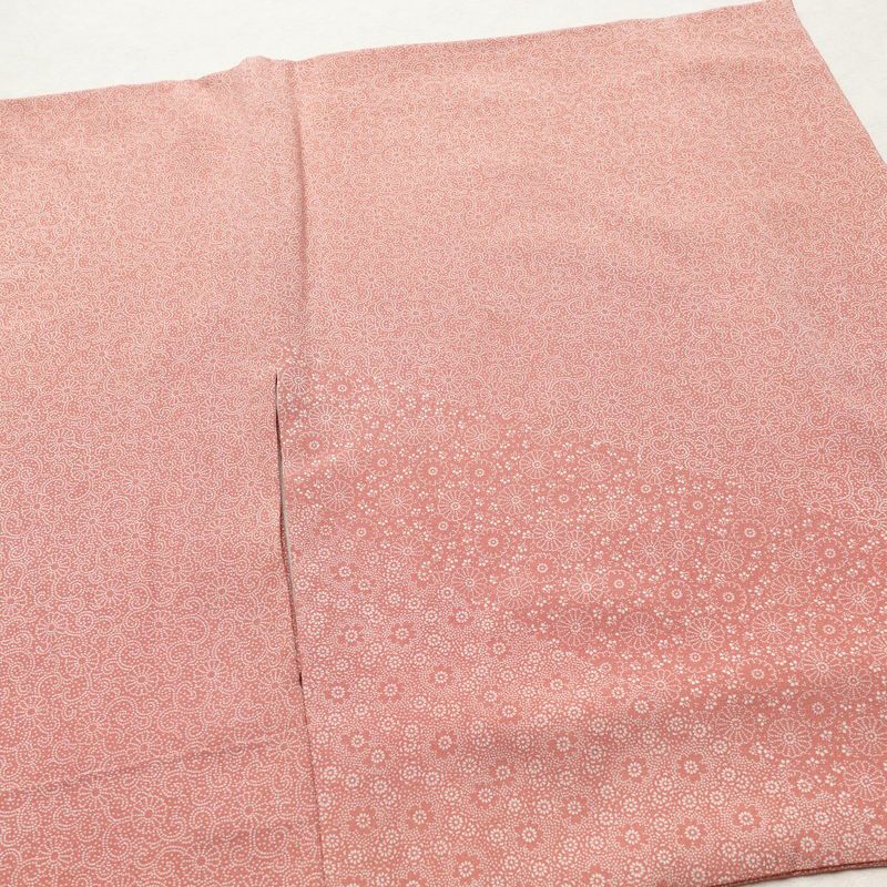 小紋 木下正夫 落款入り 縮緬 一つ紋付き 江戸小紋 付下小紋 正絹 花柄 袷仕立て 身丈152.5cm 裄丈65cm 着物 ピンク_画像15