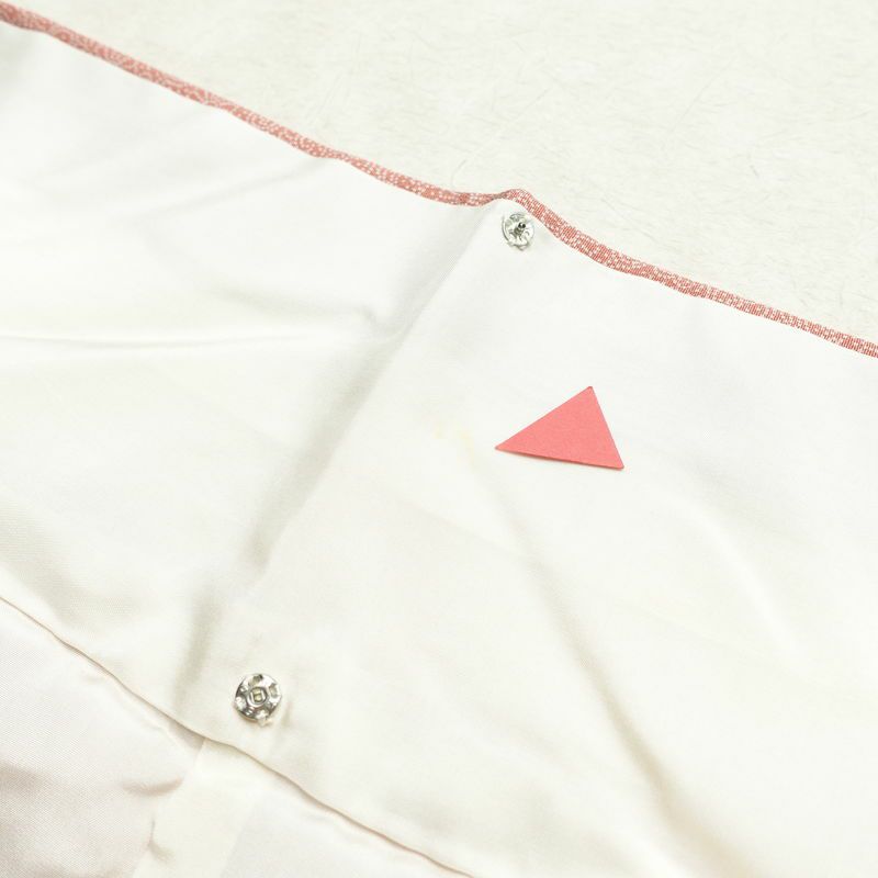 小紋 木下正夫 落款入り 縮緬 一つ紋付き 江戸小紋 付下小紋 正絹 花柄 袷仕立て 身丈152.5cm 裄丈65cm 着物 ピンク_画像20