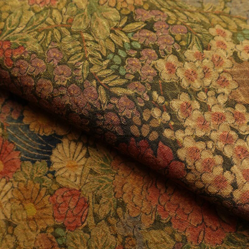 小紋 美品 しつけ糸付き 総柄 正絹 花柄 袷仕立て 身丈170cm 裄丈68cm 着物 多色使い_画像20