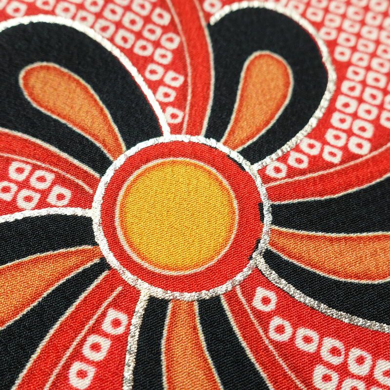 振袖 良品 ポリエステル 古典柄 袷仕立て 身丈169.5cm 裄丈68.5cm 箔 金彩 フォーマル 二十歳 着物 多色使い_画像19