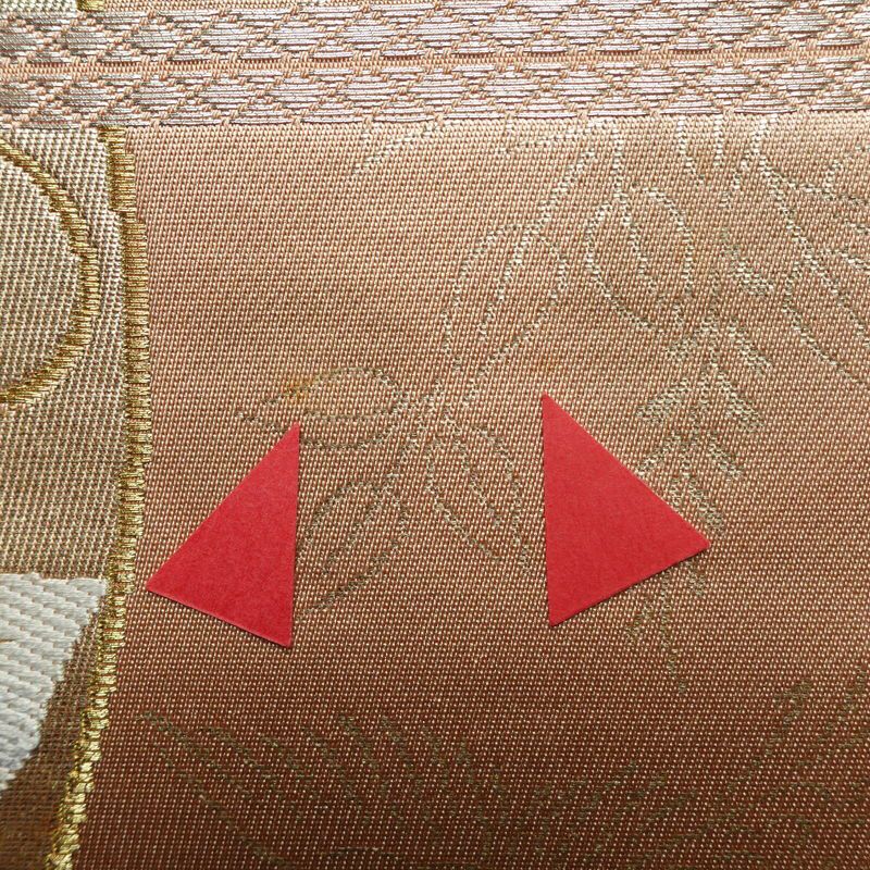 袋帯 六通柄 フォーマル用 正絹 花柄 箔 金糸 帯 サーモンピンク ピンク_画像14