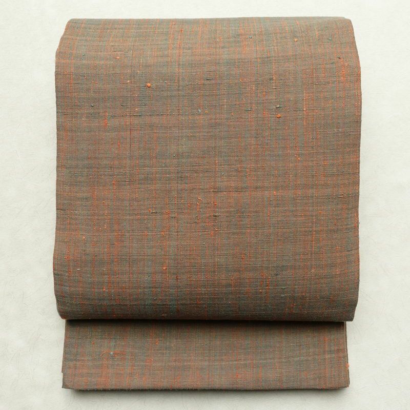 袋帯 紬地 全通柄 良品 一般用 正絹 縞柄・線柄 多色使い | 全通柄