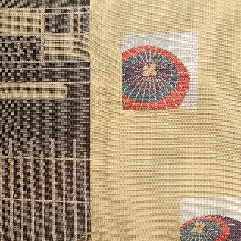 袋帯 六通柄 一般用 正絹 その他の柄 帯 黄・黄土色_画像2