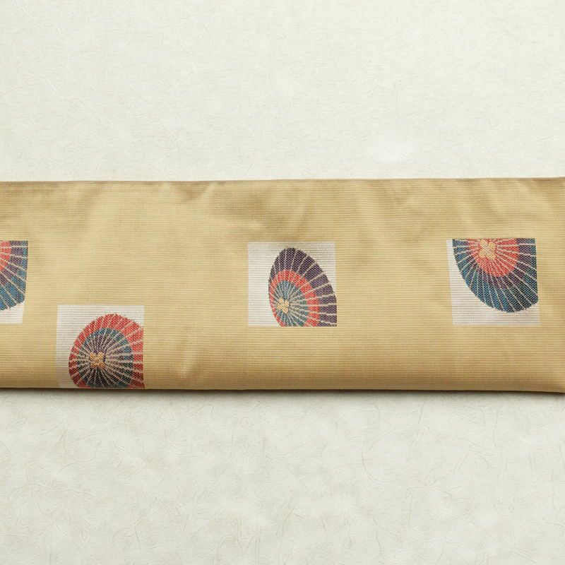 袋帯 六通柄 一般用 正絹 その他の柄 帯 黄・黄土色_画像15