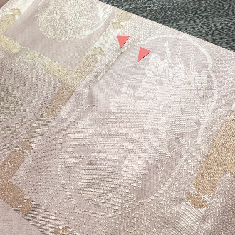 袋帯 六通柄 フォーマル用 正絹 花柄 箔 刺繍 帯 ピンク_画像18
