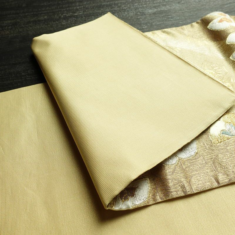 袋帯 六通柄 フォーマル用 正絹 蝶・昆虫柄 箔 金糸 帯 金・銀_画像9