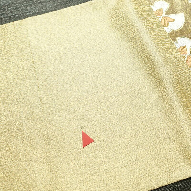 袋帯 六通柄 フォーマル用 正絹 蝶・昆虫柄 箔 金糸 帯 金・銀_画像16