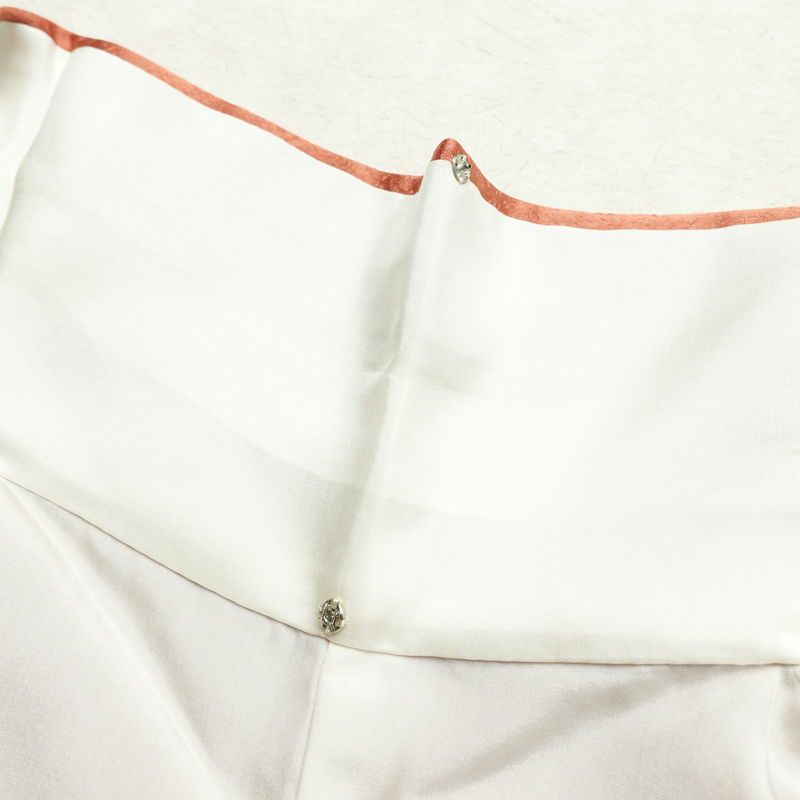 付け下げ 正絹 木の葉・植物柄 袷仕立て 身丈166cm 裄丈67.5cm 箔 金彩 フォーマル 着物 橙_画像20