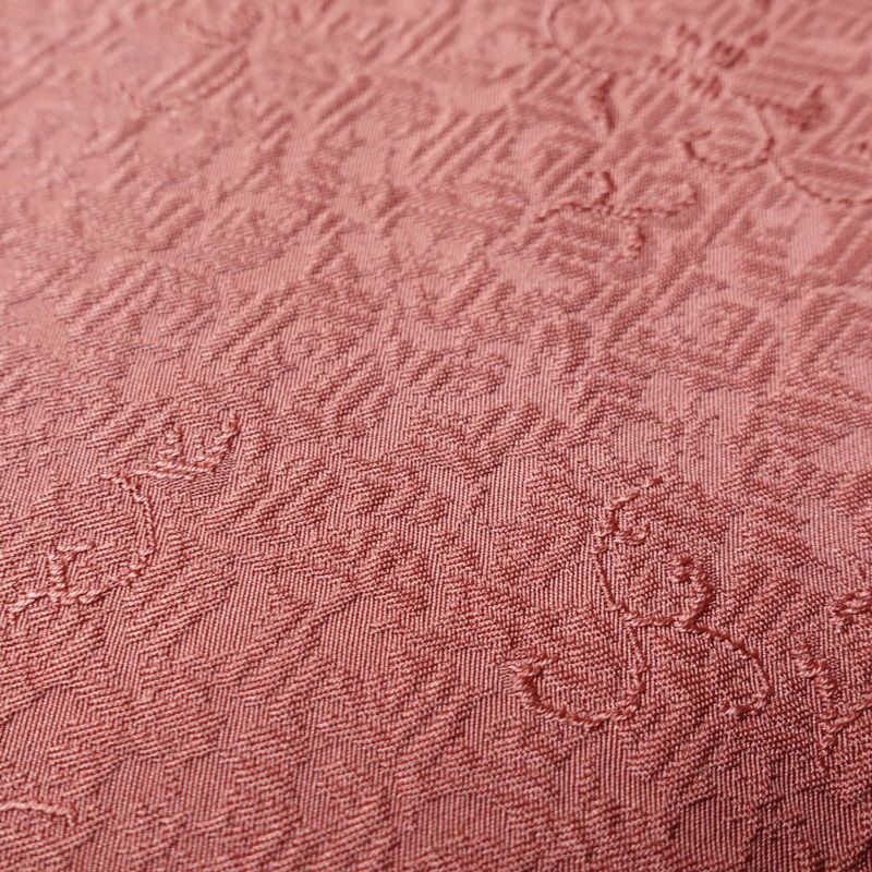 色無地 一つ紋付き 正絹 木の葉・植物柄 袷仕立て 身丈167cm 裄丈69cm フォーマル 着物 ピンク_画像7