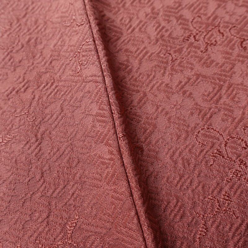 色無地 一つ紋付き 正絹 木の葉・植物柄 袷仕立て 身丈167cm 裄丈69cm フォーマル 着物 ピンク_画像9