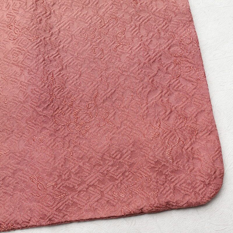 色無地 一つ紋付き 正絹 木の葉・植物柄 袷仕立て 身丈167cm 裄丈69cm フォーマル 着物 ピンク_画像15