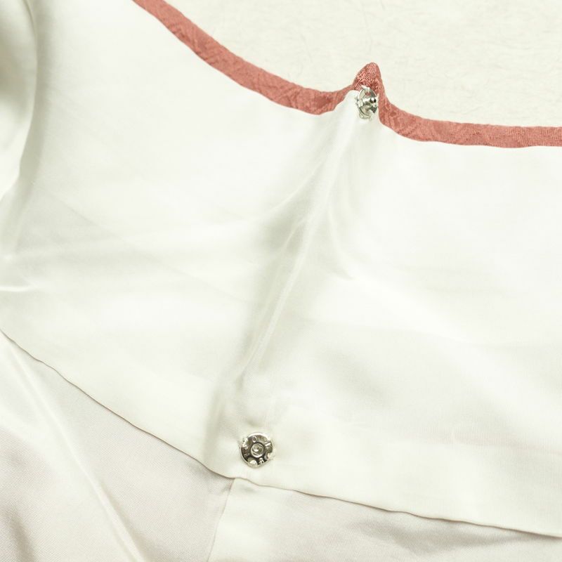 色無地 一つ紋付き 正絹 木の葉・植物柄 袷仕立て 身丈167cm 裄丈69cm フォーマル 着物 ピンク_画像18