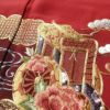 振袖 縮緬 金駒刺繍 正絹 古典柄 袷仕立て 身丈156.5cm 裄丈64cm 刺繍 金糸 フォーマル 着物 赤・朱_画像7