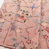小紋 美品 しつけ糸付き 縮緬 正絹 花柄 袷仕立て 身丈165cm 裄丈65cm 着物 くすみピンク ピンク_画像4