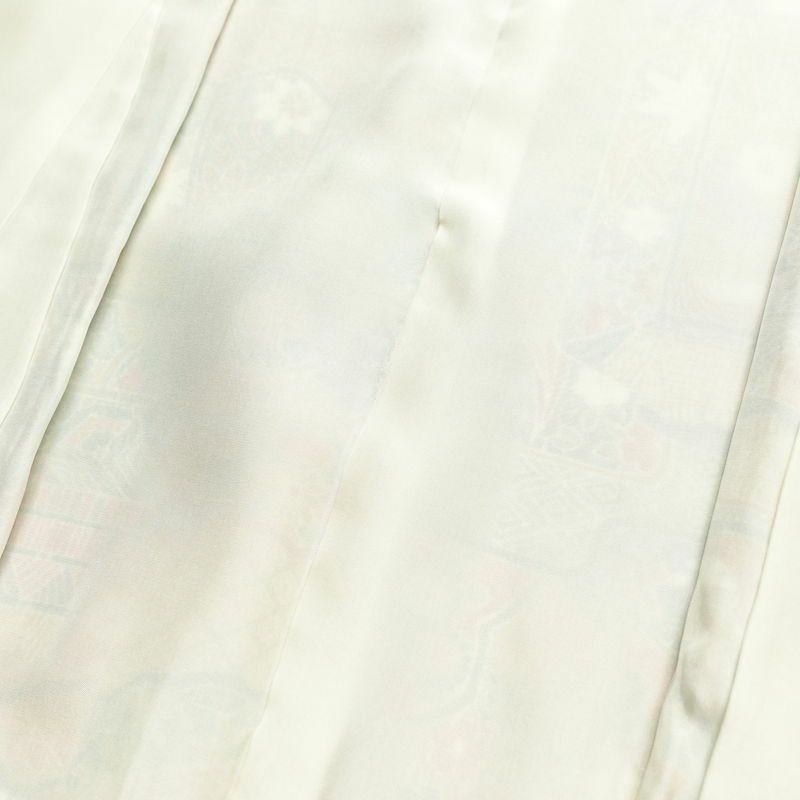 小紋 縮緬 総柄 正絹 古典柄 袷仕立て 身丈163cm 裄丈65cm 一部しつけ糸付き 着物 多色使い_画像16