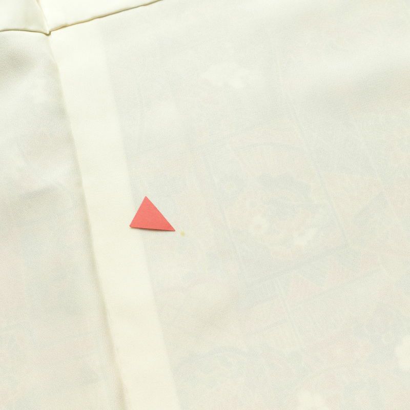 小紋 縮緬 総柄 正絹 古典柄 袷仕立て 身丈163cm 裄丈65cm 一部しつけ糸付き 着物 多色使い_画像18