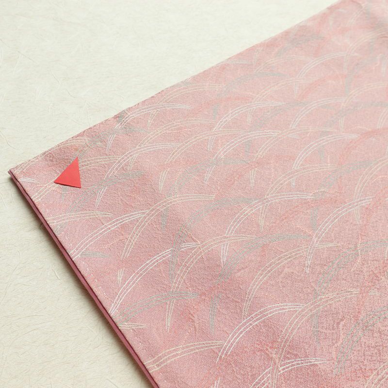 付け下げ 正絹 木の葉・植物柄 袷仕立て 身丈160cm 裄丈66cm フォーマル 芝 着物 ピンク_画像12