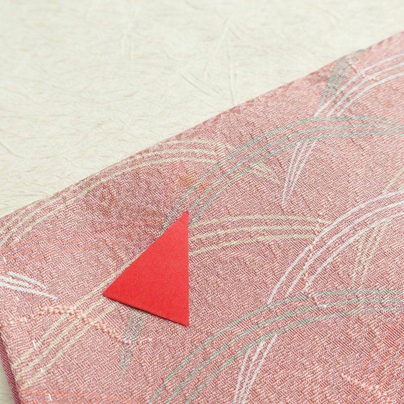 付け下げ 正絹 木の葉・植物柄 袷仕立て 身丈160cm 裄丈66cm フォーマル 芝 着物 ピンク_画像13