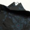 大島紬 しつけ糸付き 正絹 木の葉・植物柄 袷仕立て 身丈170cm 裄丈69.5cm 着物 黒_画像15