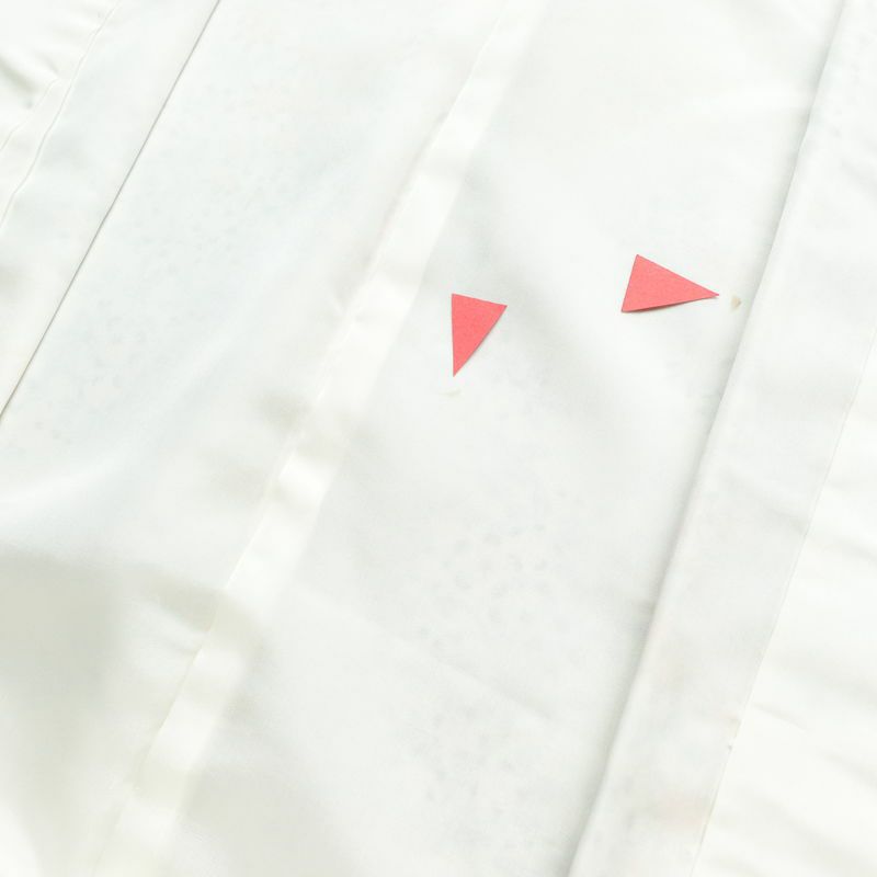 小紋 しつけ糸付き 縮緬 総柄 正絹 木の葉・植物柄 袷仕立て 身丈160cm 裄丈66cm 着物 多色使い_画像18