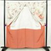 付け下げ しつけ糸付き 正絹 花柄 袷仕立て 身丈160cm 裄丈66cm 金彩 着物 グレージュ ベージュ_画像3