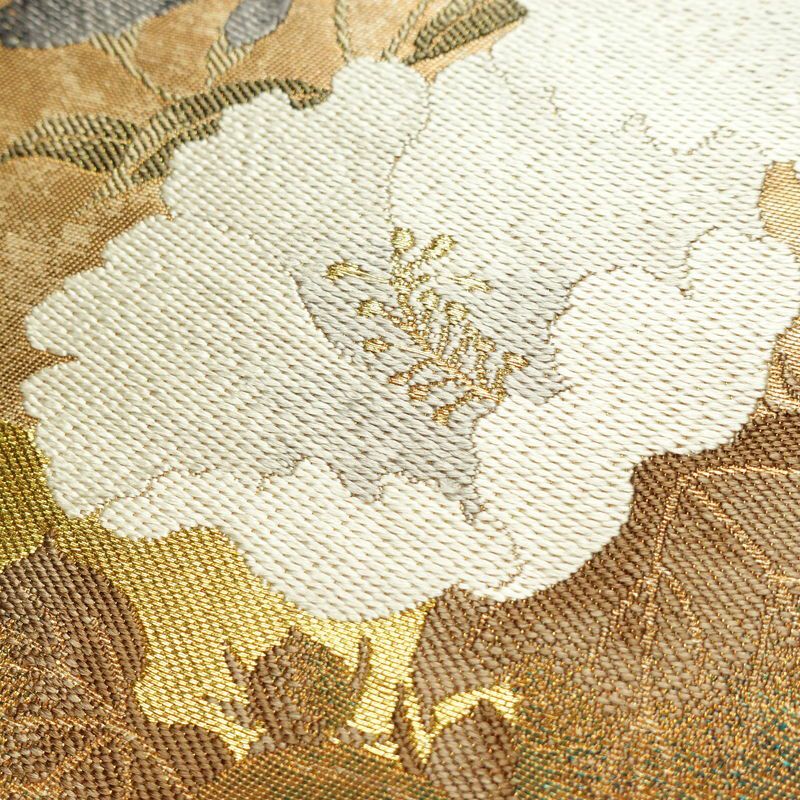 袋帯 太鼓柄 フォーマル用 正絹 花柄 箔 金糸 帯 金・銀_画像3