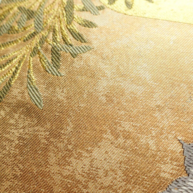 袋帯 太鼓柄 フォーマル用 正絹 花柄 箔 金糸 帯 金・銀_画像8