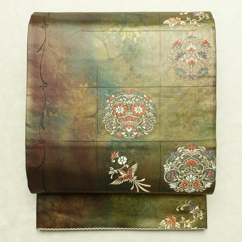 袋帯 六通柄 フォーマル用 正絹 幾何学柄・抽象柄 箔 帯 多色使い_画像1