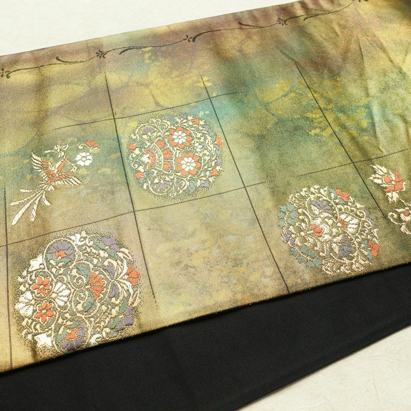 袋帯 六通柄 フォーマル用 正絹 幾何学柄・抽象柄 箔 帯 多色使い_画像12