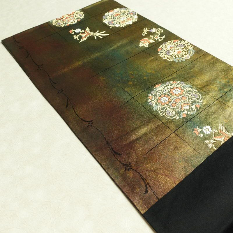 袋帯 六通柄 フォーマル用 正絹 幾何学柄・抽象柄 箔 帯 多色使い_画像19