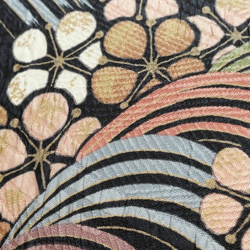 袋帯 全通柄 良品 フォーマル用 正絹 流水・波柄 帯 花柄 多色使い_画像7