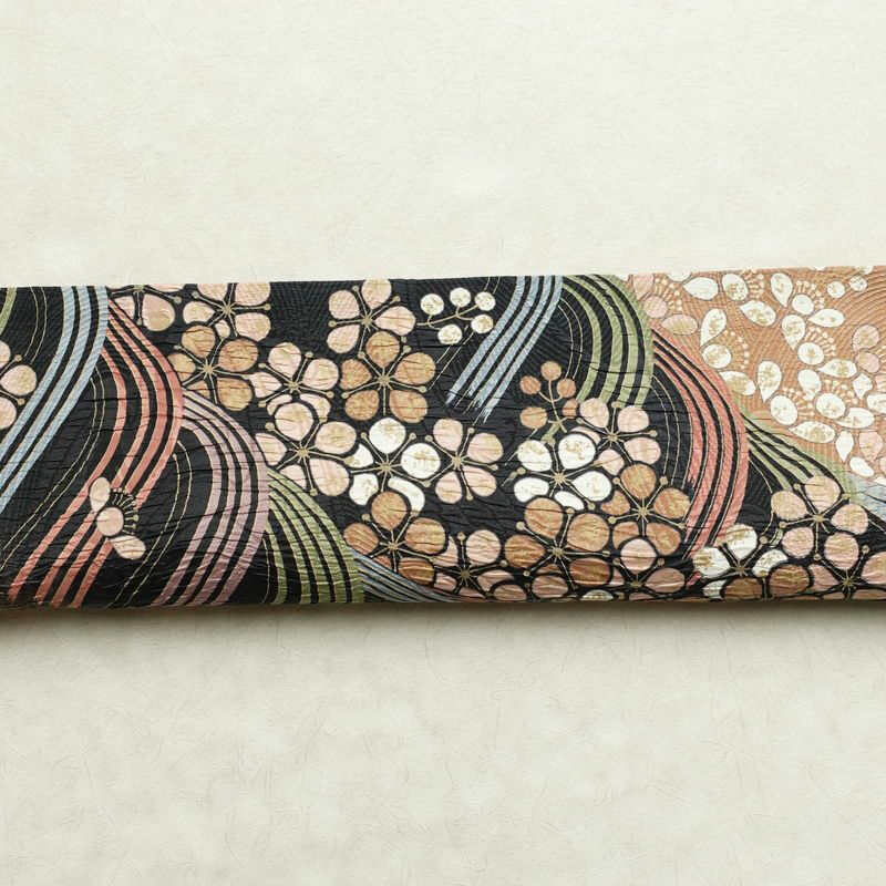 袋帯 全通柄 良品 フォーマル用 正絹 流水・波柄 帯 花柄 多色使い_画像16