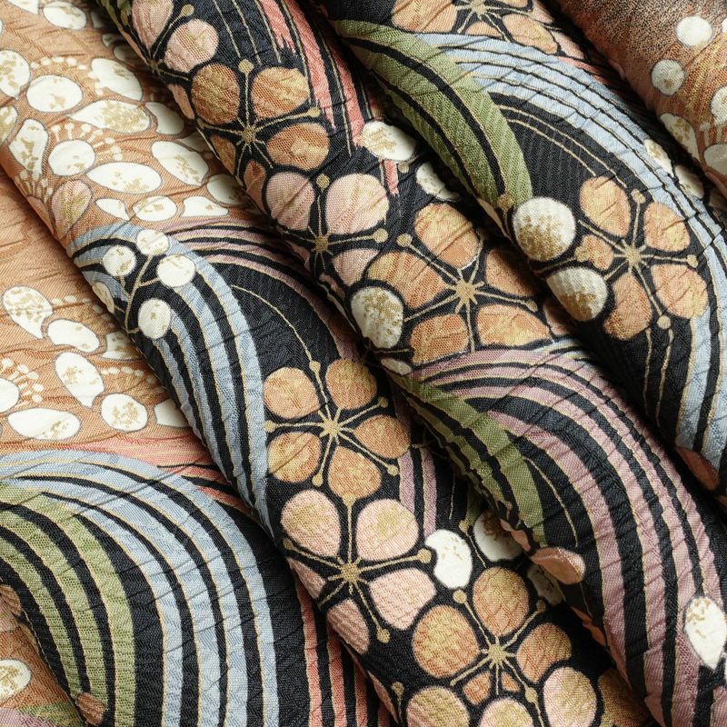 袋帯 全通柄 良品 フォーマル用 正絹 流水・波柄 帯 花柄 多色使い_画像20