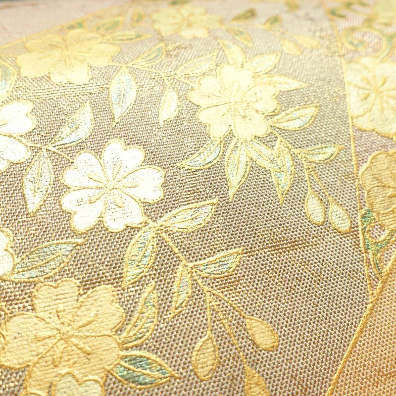 袋帯 太鼓柄 フォーマル用 正絹 古典柄 箔 金彩 帯 ピンク_画像6